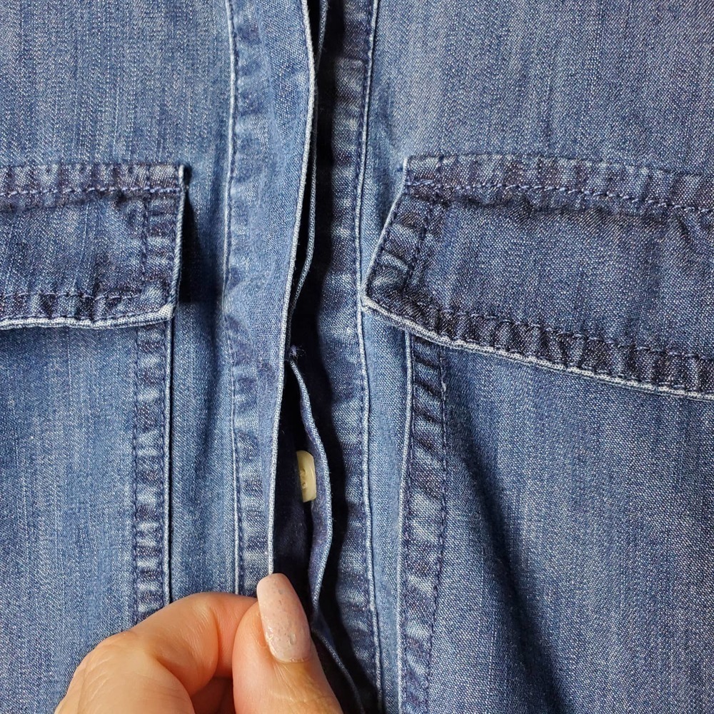 J. Crew Drapey Chambray Shirt Dress Indigo Denim Size XS - Picture 4 of 13